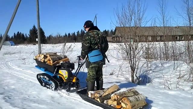 Мототачка возит дрова из леса смотреть онлайн