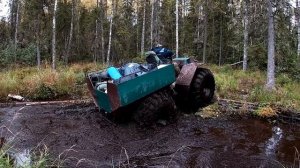 ВЕЗДЕХОД КАРАКАТ ПО ТАЙГЕ ОСЕНЬЮ 2021// ПРОБИВАЕМСЯ К ИЗБЕ НА БЕРЕГУ ОЗЕРА.