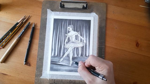 Pencil Drawing ./ Russian ballerina graphite sketch смотреть онлайн