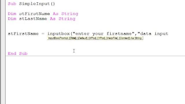 11. Introduction to Programming with VBA - Simple Input With The InputBox Function смотреть онлайн