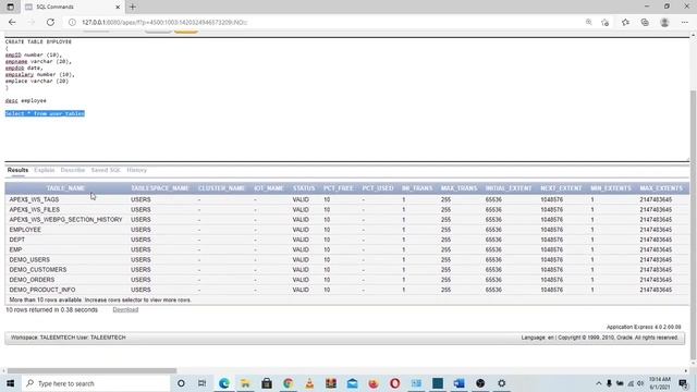 To Create and Drop a table in Oracle Express Edition || For Beginners смотреть онлайн