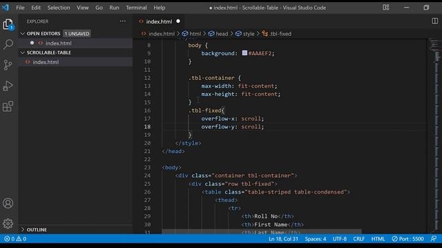 How to Create Sticky Table Header with Horizontal and Vertical Scroll using CSS3|Bootstrap (PART-1) смотреть онлайн