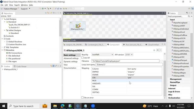 JSON File to Snowflake using Talend смотреть онлайн