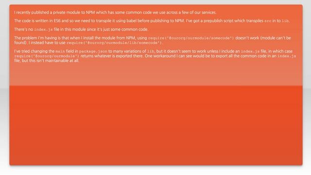 Change NPM entry point without an index.js смотреть онлайн