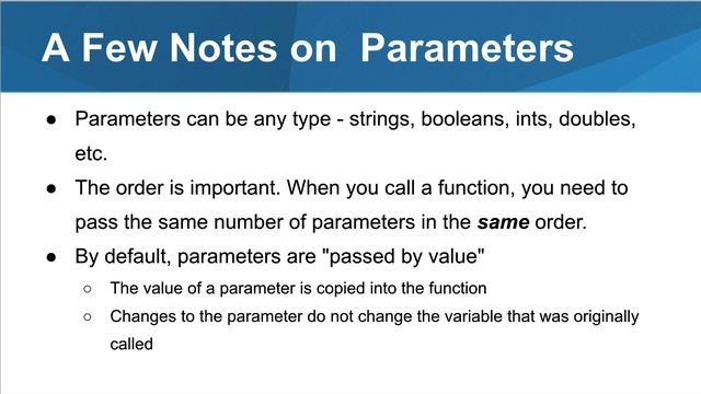 Functions and Parameters смотреть онлайн