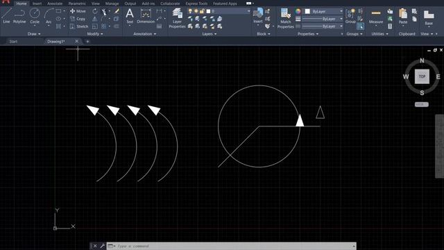 Physics & AutoCAD 2021: Create the curved arrows (I): using circle tool, hatch tool and block tool смотреть онлайн