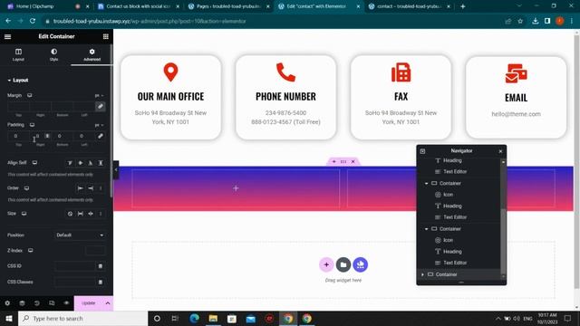 CONTACT PAGE design using ELEMENTOR FLEXBOX CONTAINERS | Wordpress Tutorial смотреть онлайн