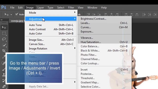Invert color, put image in negative, Photoshop CS6 - Quick Tutorial смотреть онлайн