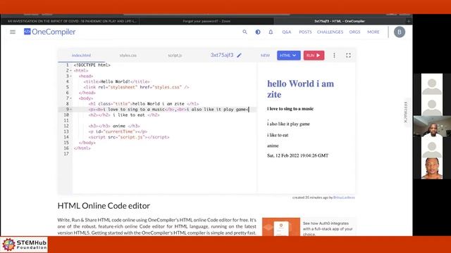 Coding Cohort 2 (“10 for 100” STEMING Workshops for Youths - 2022) смотреть онлайн