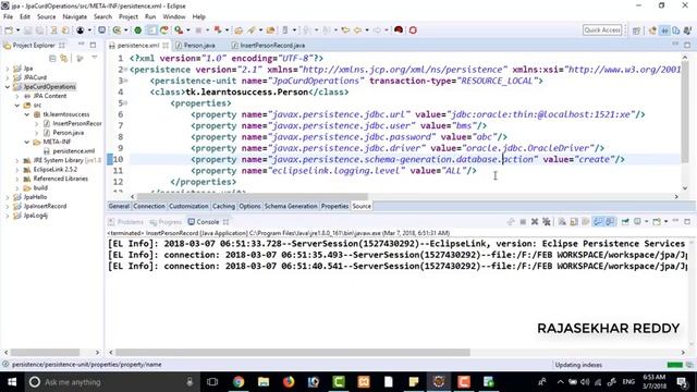 JPA CURD operations | Create, Insert,update,delete Operations in JPA | JAVA | RAJASEKHAR REDDY смотреть онлайн