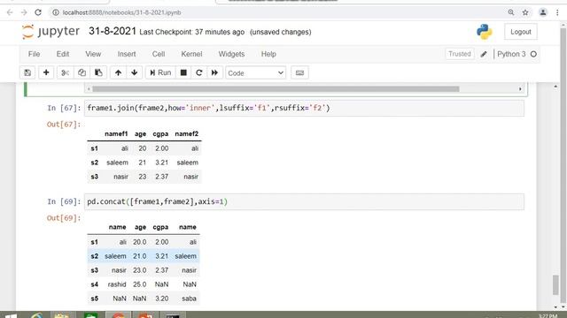 116. Concatenate two dataframes in pandas: Specifying axis смотреть онлайн