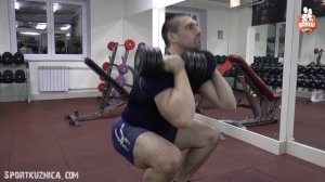 Фронтальный присед с гантелями - Техника