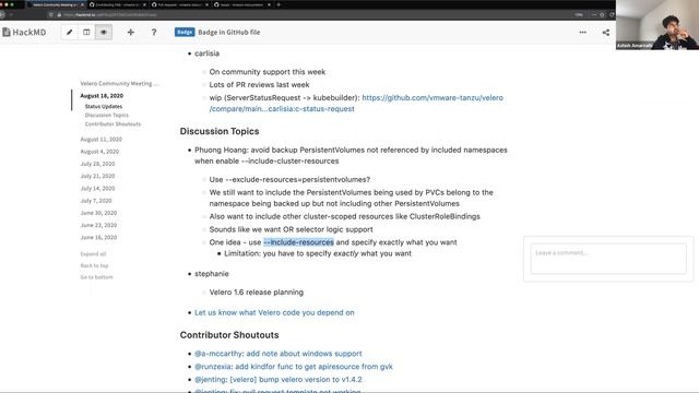 Velero Community Meeting / Open Discussion - August 18, 2020 смотреть онлайн