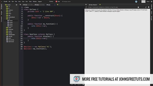 PHP Public, Private and Protected Methods and Properties смотреть онлайн