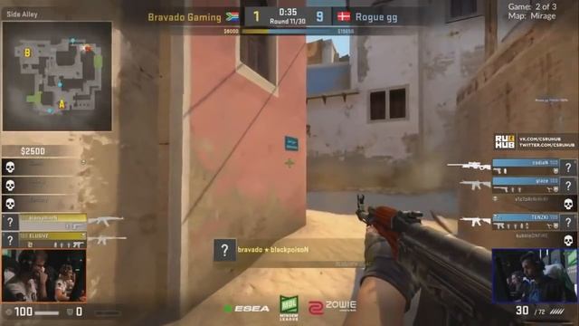 Bravado Gaming vs Rogue gg - MDL Global Challenge - map2 - de_mirage смотреть онлайн
