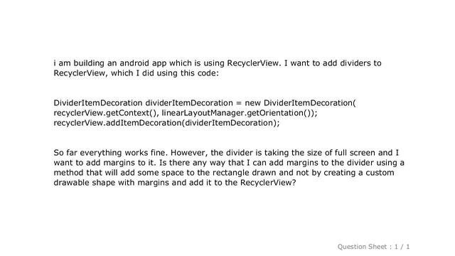 Android : Add margins to divider in RecyclerView смотреть онлайн