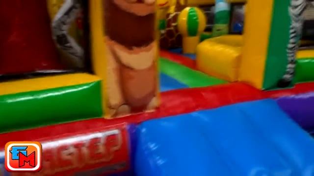 Коммерческий надувной батут "Сафари-джунгли" размер 6х5х2,8 м. от "БатутМастер" смотреть онлайн