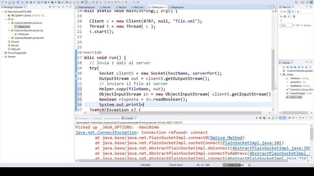 Esercitazione: creazione di un client e un server TCP in Java con validazione file XML - PARTE 2 смотреть онлайн