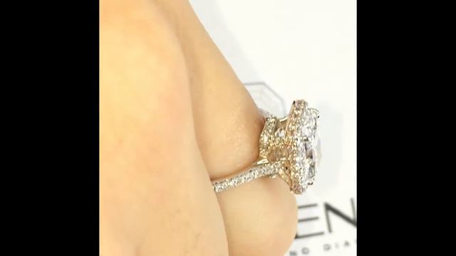 1.50 ct Radiant Diamond Halo Engagement Ring with Rose Gold смотреть онлайн