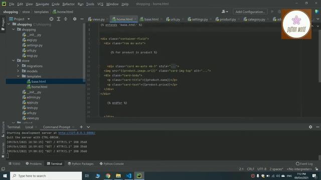 #10. Adding navbar || E-commerce website in django || Python World || Django смотреть онлайн