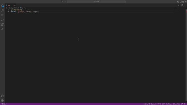 Tutorial Python How to use loop to print a tuple for fruits and interesting example fast and easies смотреть онлайн