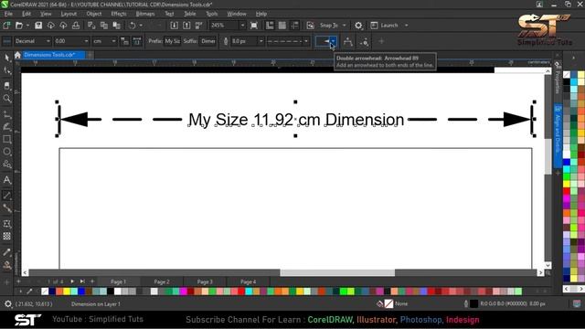 Dimension Line Tools | Class 20 | CorelDRAW 2021 tutorial in Hindi, Urdu смотреть онлайн