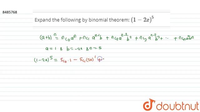 Expand the following by binomial theorem: `(1-2x)^5` смотреть онлайн