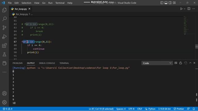 #45 break, continue, pass statements in for loop || Python Course For Absolutely Beginners смотреть онлайн