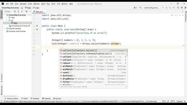 Java Converting of an array смотреть онлайн
