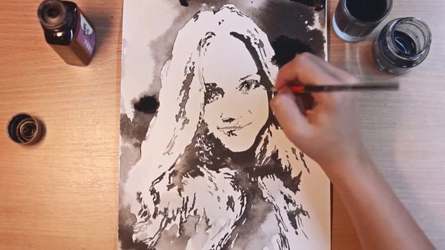 Портрет тушью №1 (заказ) смотреть онлайн