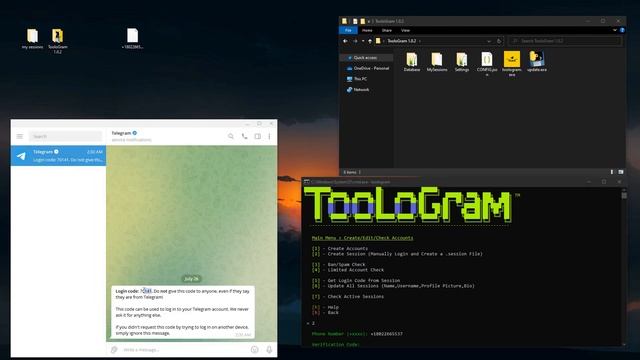 TooloGram (Telegram Software) - Create Session File смотреть онлайн