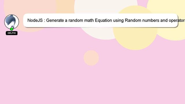 NodeJS : Generate a random math Equation using Random numbers and operators in Javascript смотреть онлайн