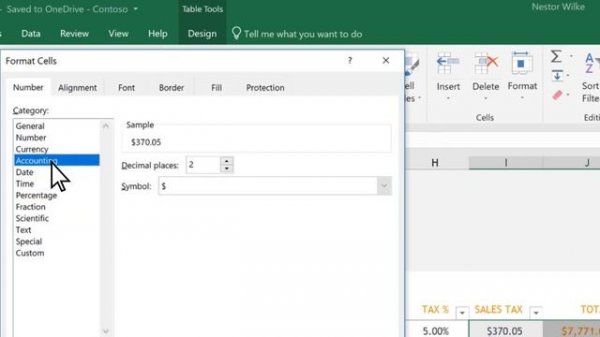 Format numbers in cells in Microsoft Excel