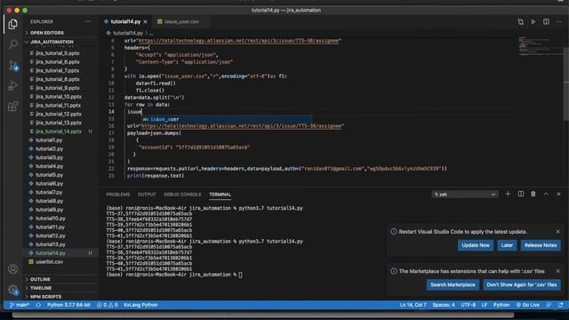 Jira Automation Using Python|Assign Jira Issue To User Bulk From Rest Api Using Python|Tutorial:14 смотреть онлайн
