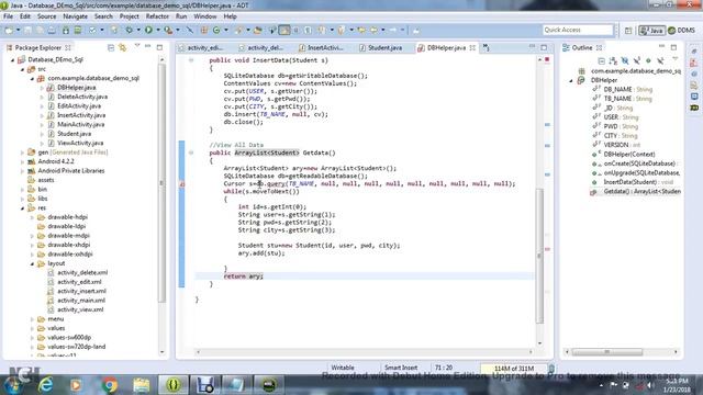 36- SQLite Database in Android using Eclipse смотреть онлайн