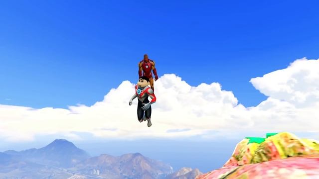 Multiverse Can Earth God Save Franklin Shinchan Ironman in GTA5 #12 смотреть онлайн