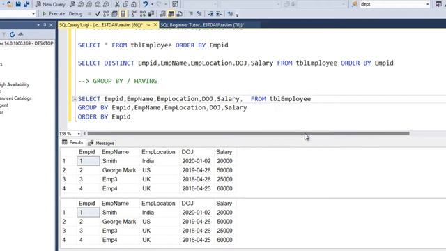 GROUP BY | HAVING | DISTINCT in SQL | Finding Duplicate records | WHERE | Order of SELECT смотреть онлайн