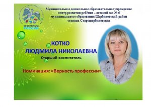 X Всероссийский конкурс «Воспитатели России» 
Номинация «Верность профессии» mp4