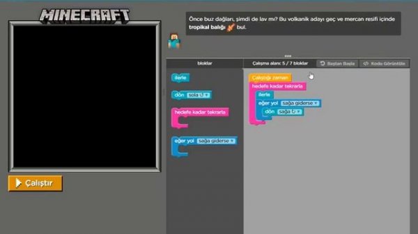 Code.org ile Minecraft Su Yolculuğu