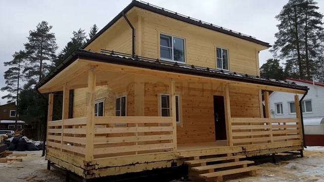 Брусовый зимний дом 8х9 по индивидуальному проекту в пос. Вырица смотреть онлайн