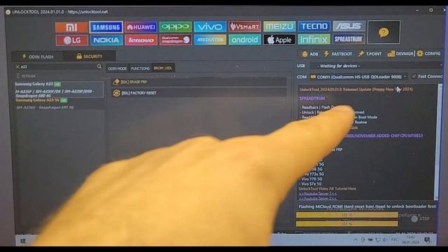 ? FRP Samsung A23 SM-A235F Сброс Аккаунта Гугл. Модифицированный кабель - Qualcomm / Unlocktool ? смотреть онлайн