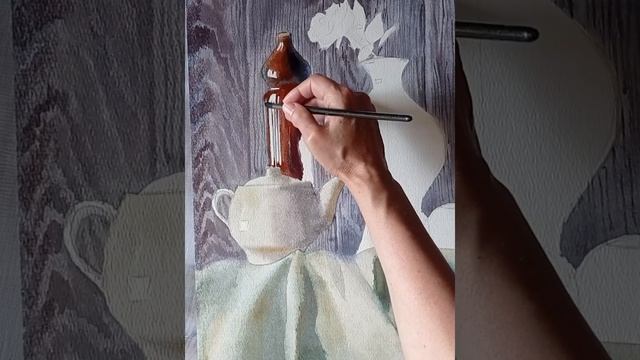 Рисуем натюрморт выше линии горизонта. смотреть онлайн