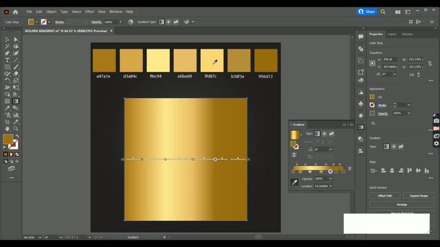 Creating Golden gradient In Adobe Illustrator | Editing Network | SDJ #youtube #design #adobe смотреть онлайн