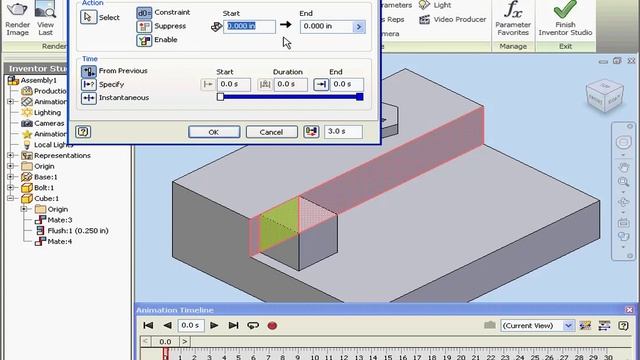 Autodesk INVENTOR Studio 21 Animate Constraints смотреть онлайн