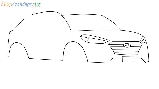 How To Draw Hyundai Tucson Car Step By Step For Beginners