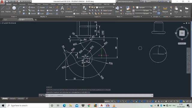 AutoCAD 2D Practice - Hook # 004. смотреть онлайн