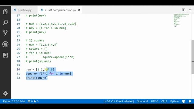 List Comprehension in Python Tutorial Hindi смотреть онлайн