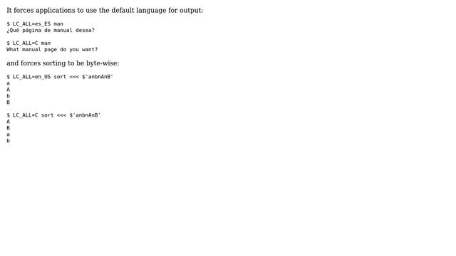 Unix & Linux: What does "LC_ALL=C" do? (5 Solutions!!) смотреть онлайн