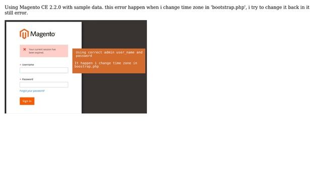 How to resolve login fail 'Your currnt session has been expired.' into admin pape in Magento 2? смотреть онлайн