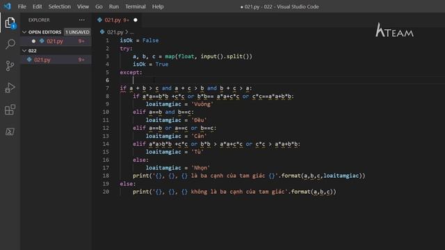Bài tập #Python tự luyện -Bài 22: Nhập file input và xác định loại tam giác|#Kteam #Howktea смотреть онлайн